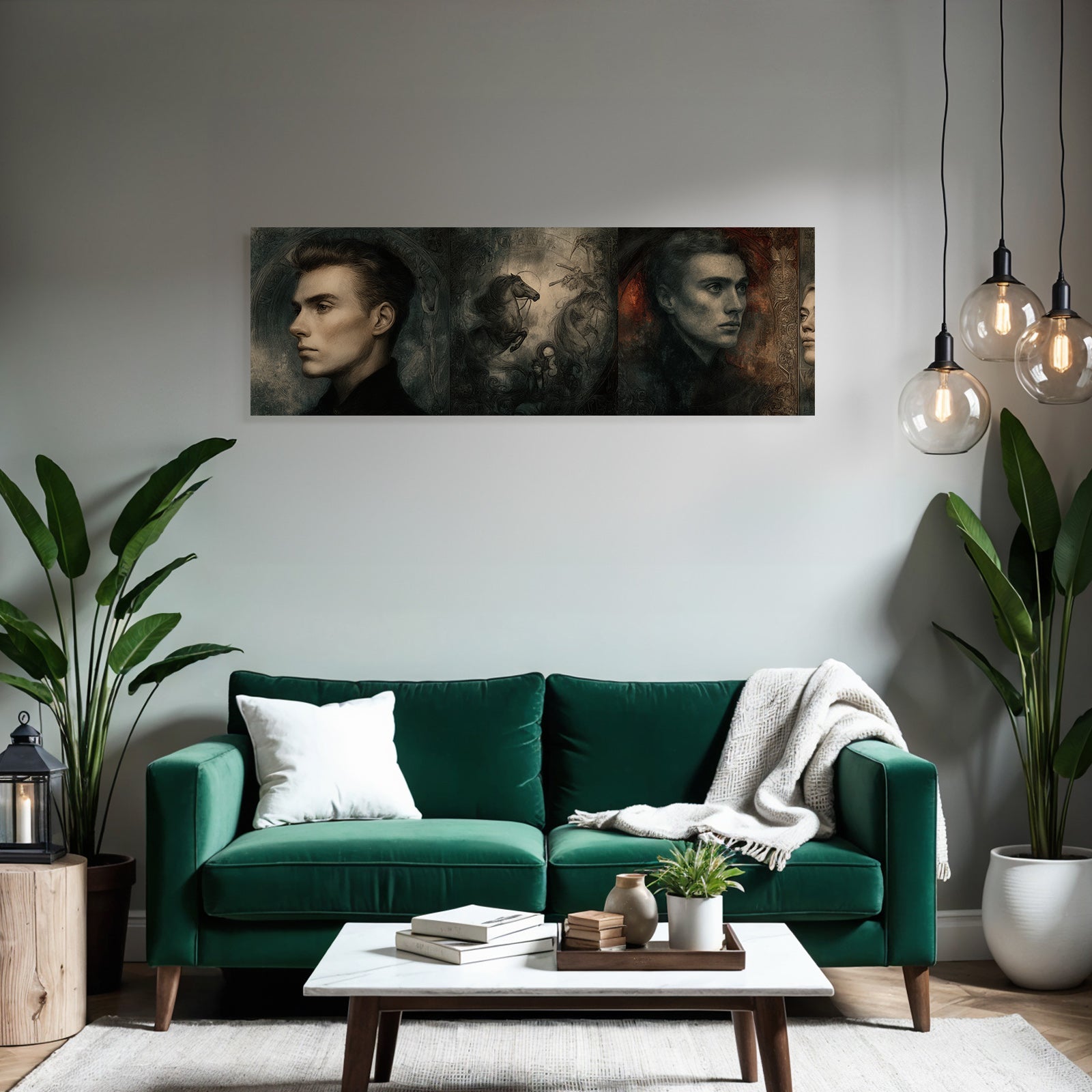 Junge Maenner In Artistischem Abstrakten Panel Style