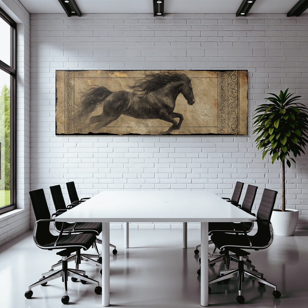 Laufsendes Pferd Vintage Illustration Grazie Kraft
