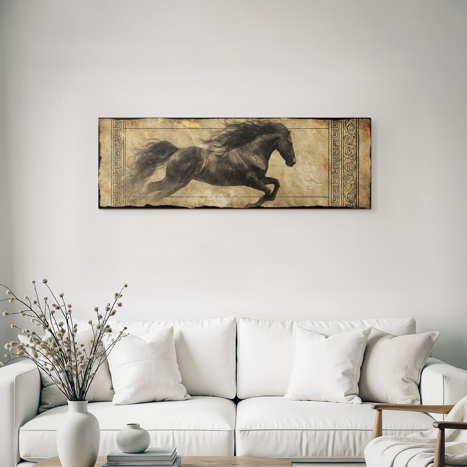 Laufsendes Pferd Vintage Illustration Grazie Kraft