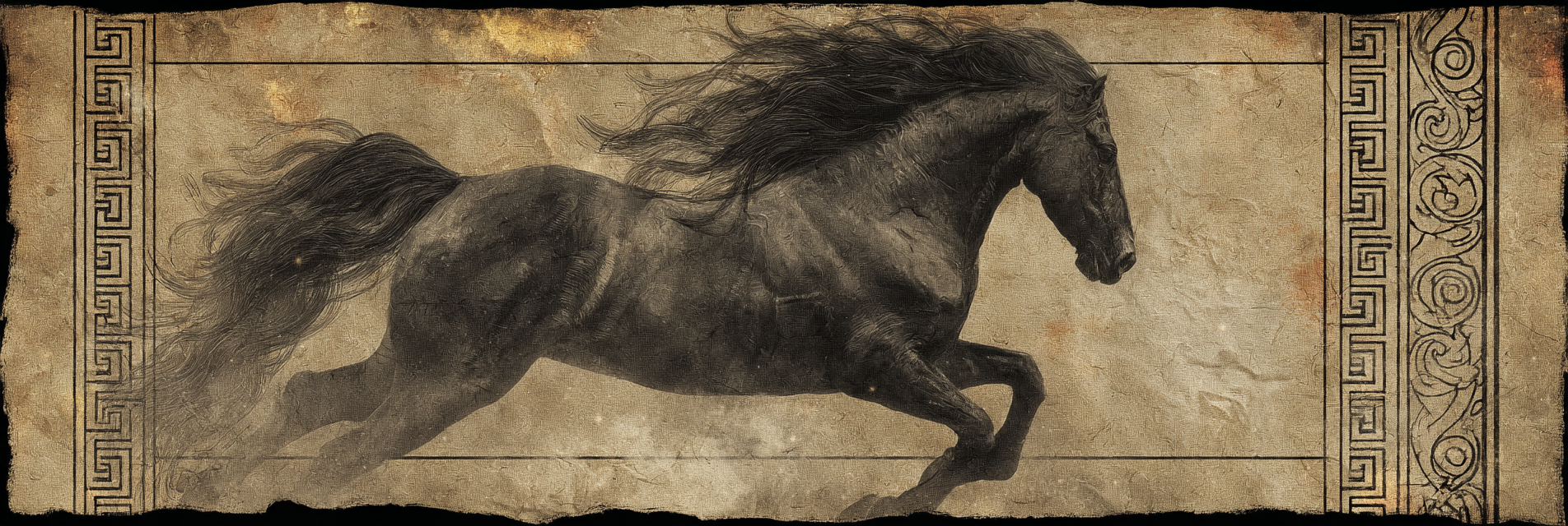 Laufsendes Pferd Vintage Illustration Grazie Kraft | Klassisch | Einrichtungsstile