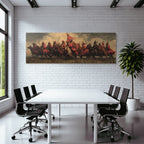 Mounted Krieger In Rot Im Landscape Mit Drama Himmel