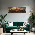 Mounted Krieger In Rot Im Landscape Mit Drama Himmel