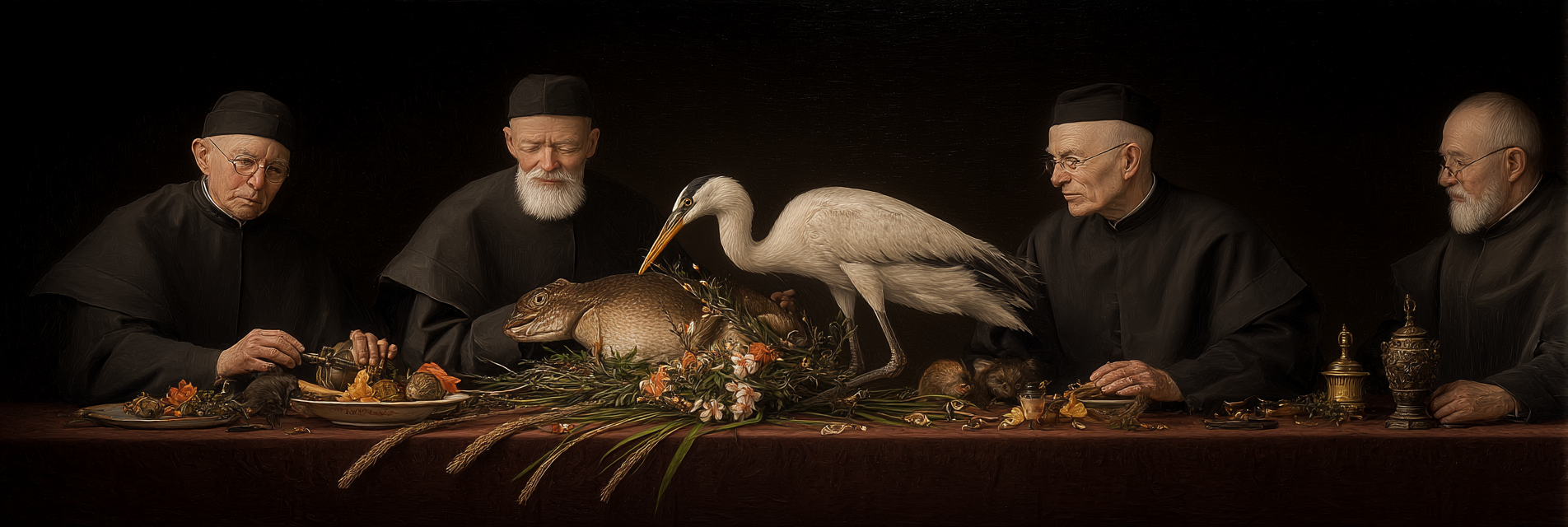 Munkliche Szene Um Reiches Tischgedeck Mit Fisch Und Kranich | Klassisch | Einrichtungsstile