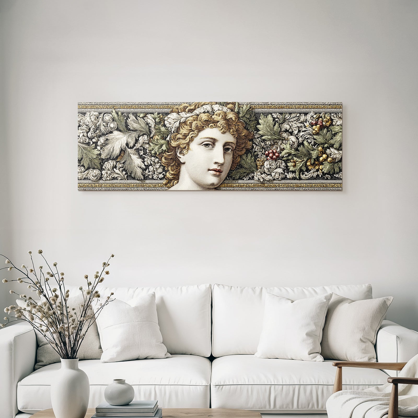 Ornate Decorative Design Mit Menschen Gestalt Umgeben Von Floralen Motiven