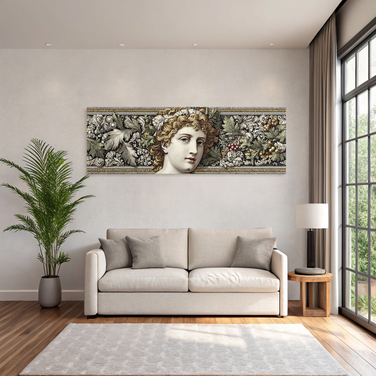 Ornate Decorative Design Mit Menschen Gestalt Umgeben Von Floralen Motiven