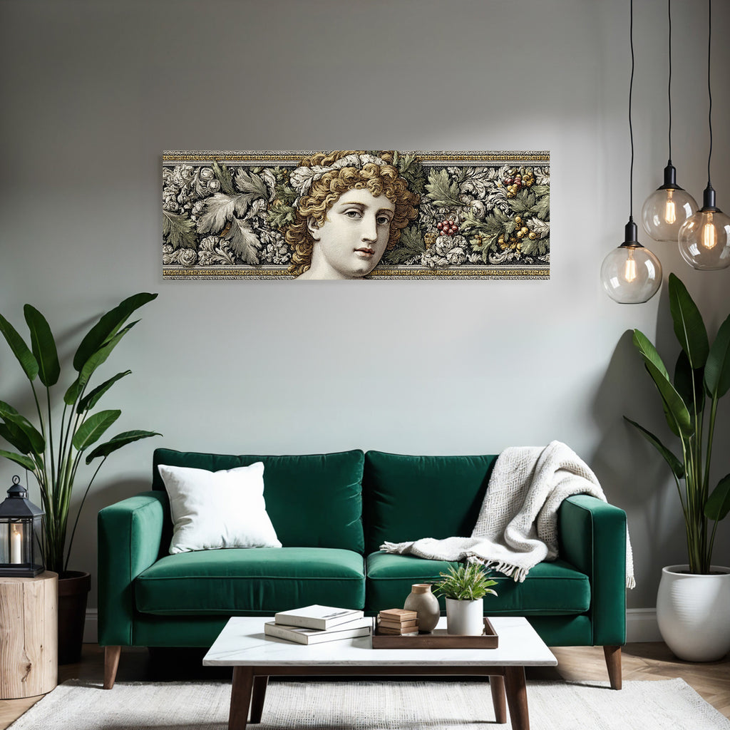 Ornate Decorative Design Mit Menschen Gestalt Umgeben Von Floralen Motiven