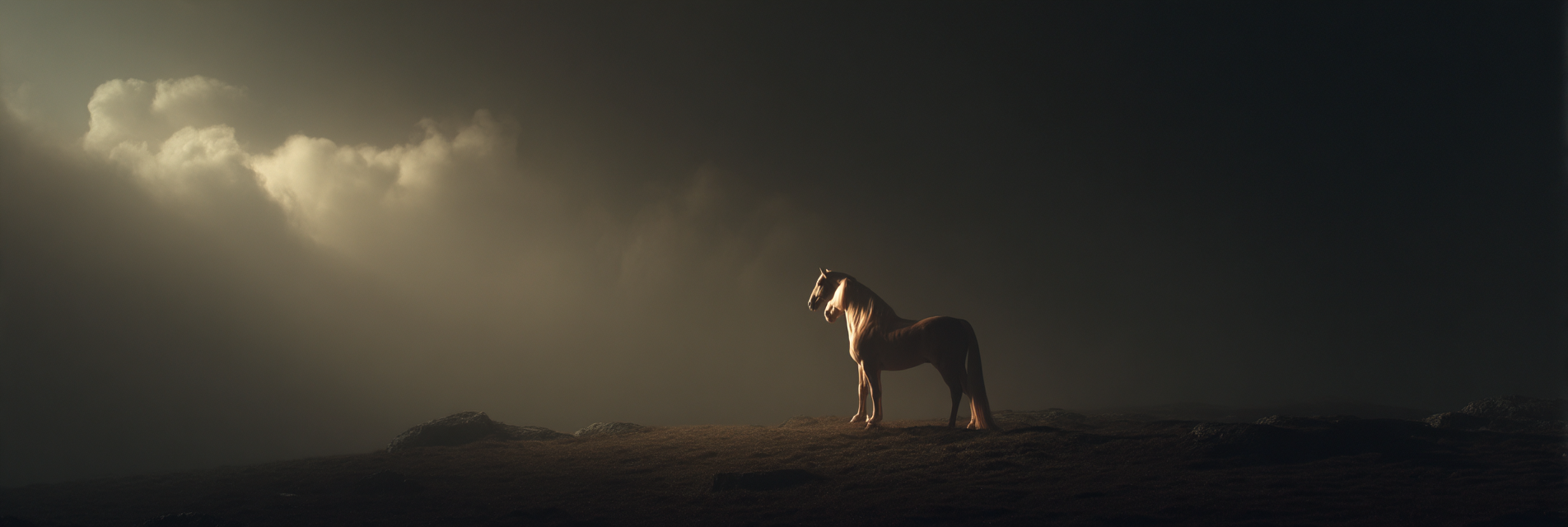 Pferd Im Nebligen Landscape Mit Weichem Licht | Klassisch | Einrichtungsstile