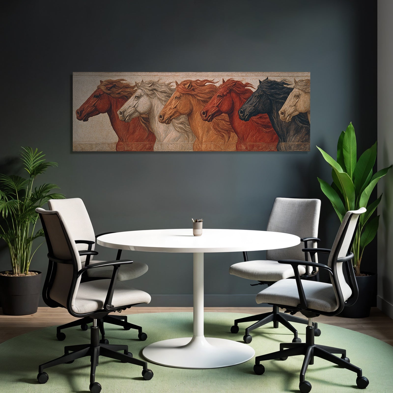 Pferdekoepfe Kunstwerk Stark Schoen Grazie