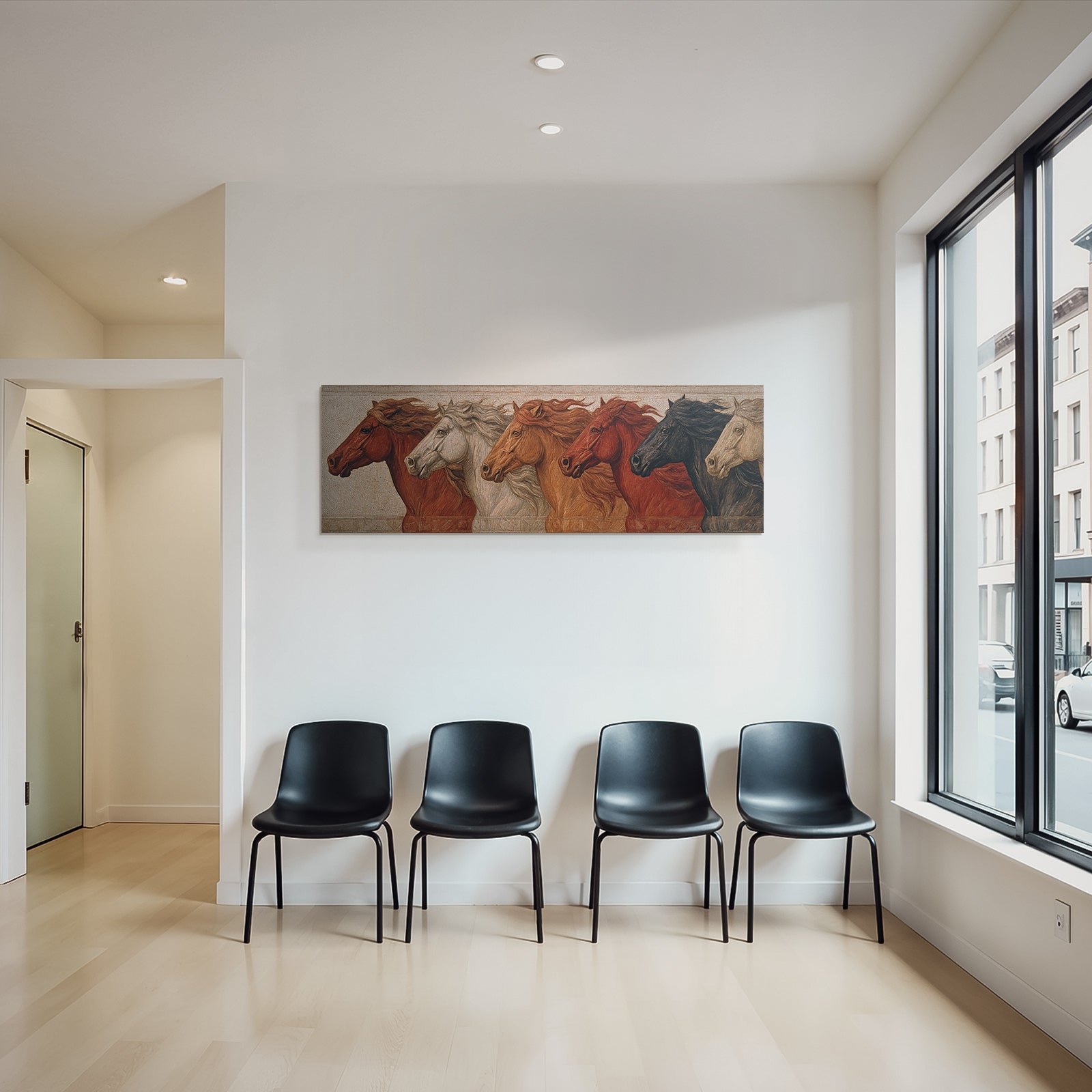 Pferdekoepfe Kunstwerk Stark Schoen Grazie