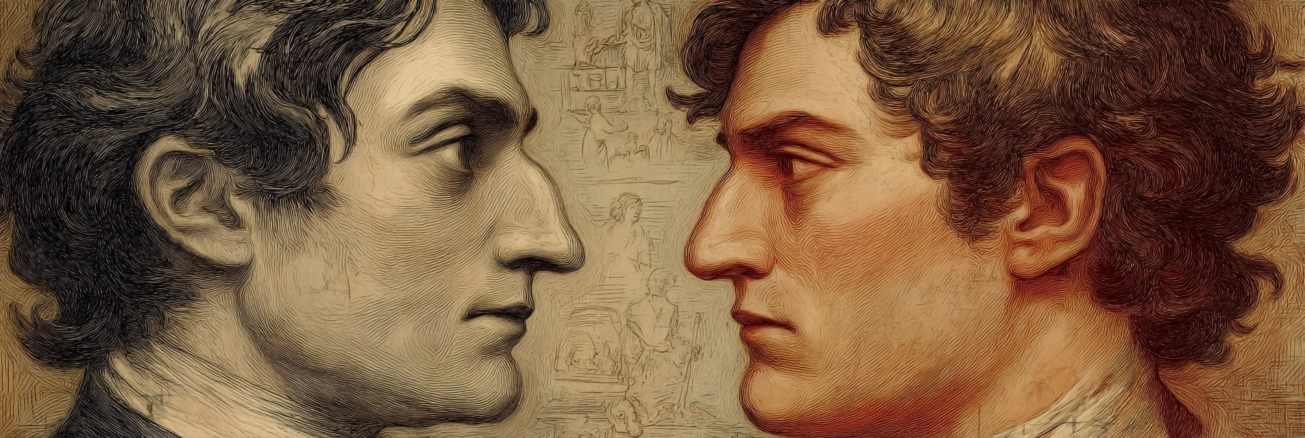 Portraet Zwei Maenner Im Profil Kunstvolle Repraesentation | Klassisch | Einrichtungsstile