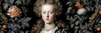 Portrait Der Frau Umgeben Von Blumen Und Blaettern Stilisiert | Klassisch | Einrichtungsstile