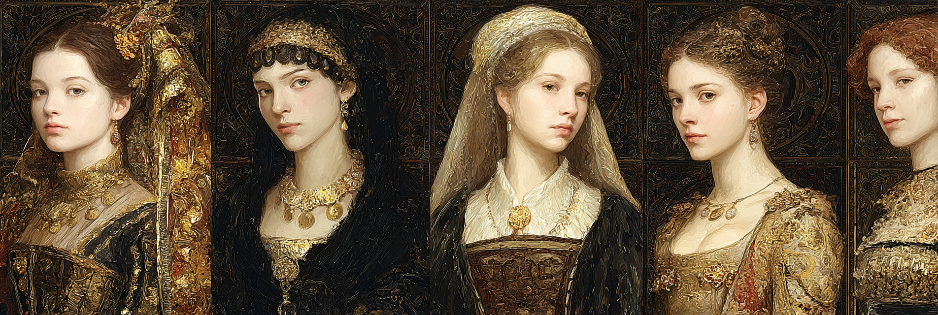 Portraits Von Frauen Historische Mode Kultur Aesthetik | Klassisch | Einrichtungsstile