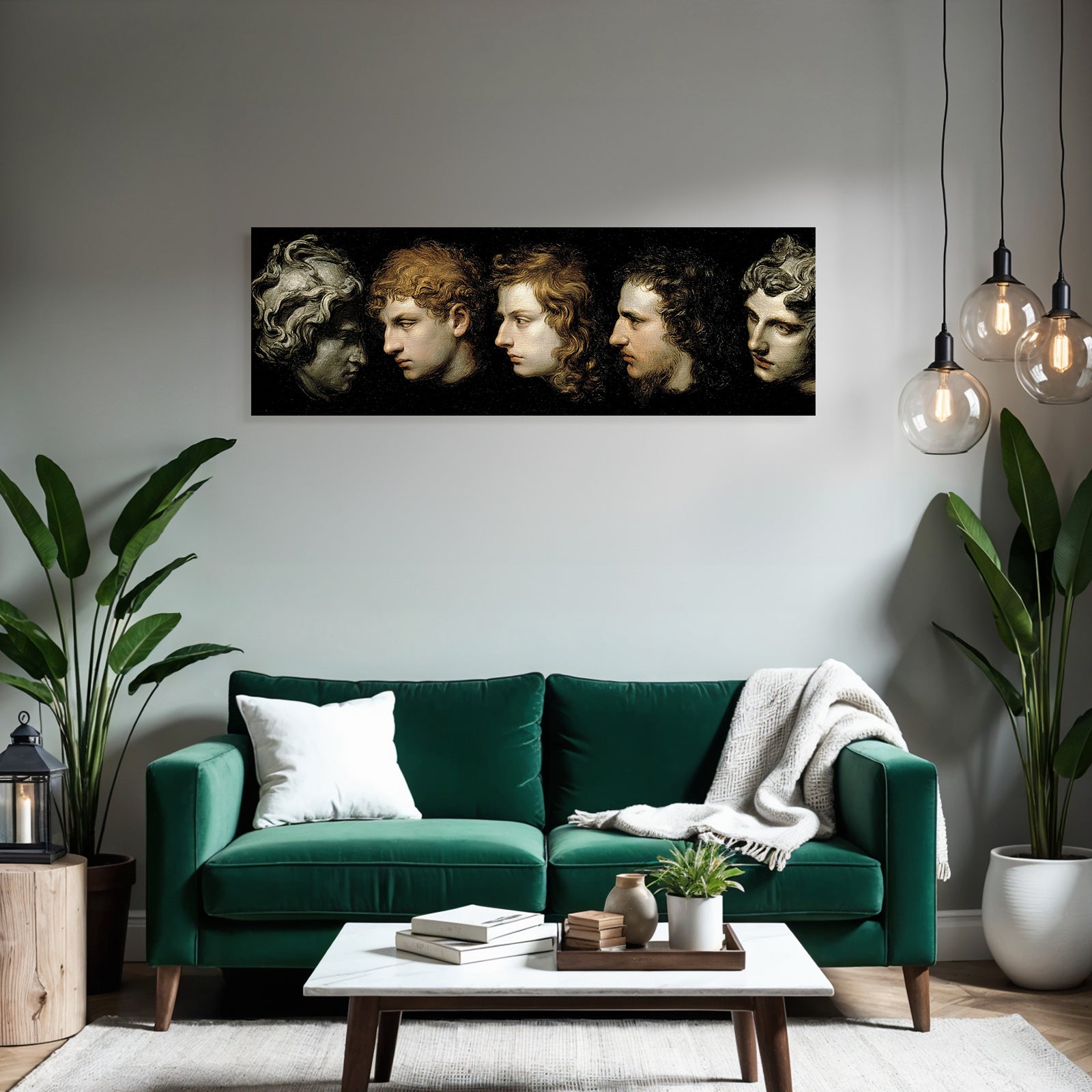 Profil Portraets Von Menschenkoepfen Mit Varierenden Hairstilen Und Texturen