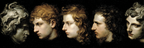 Profil Portraets Von Menschenkoepfen Mit Varierenden Hairstilen Und Texturen | Klassisch | Einrichtungsstile