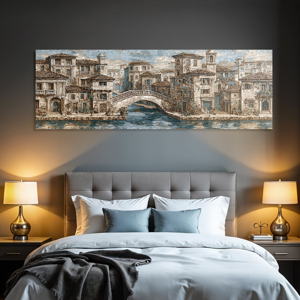 Quaint Waterfront Scene Ornate Buildings Bridge Tranquility Deutsche Stadt