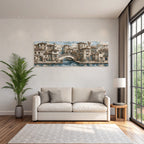 Quaint Waterfront Scene Ornate Buildings Bridge Tranquility Deutsche Stadt
