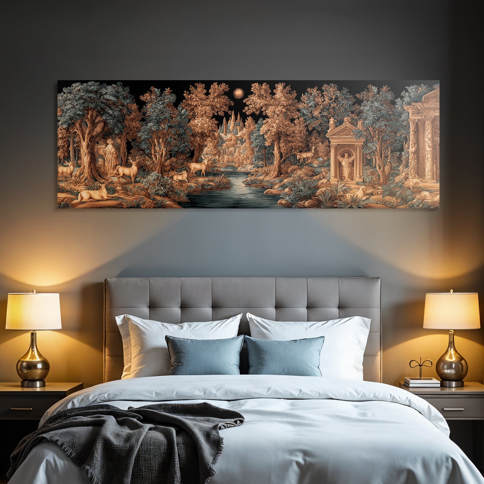 Reich Verziertes Landschaftsbild Natur Mythologie Deer