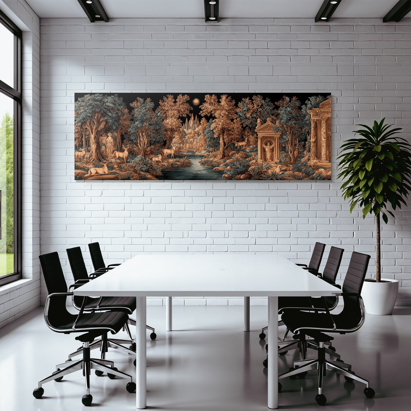Reich Verziertes Landschaftsbild Natur Mythologie Deer