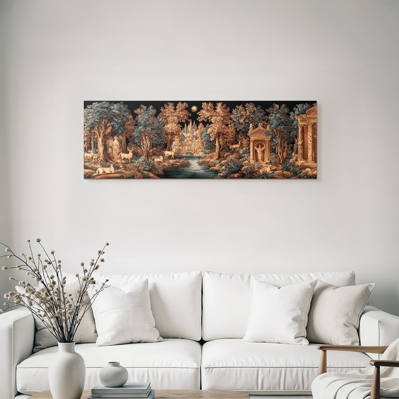 Reich Verziertes Landschaftsbild Natur Mythologie Deer