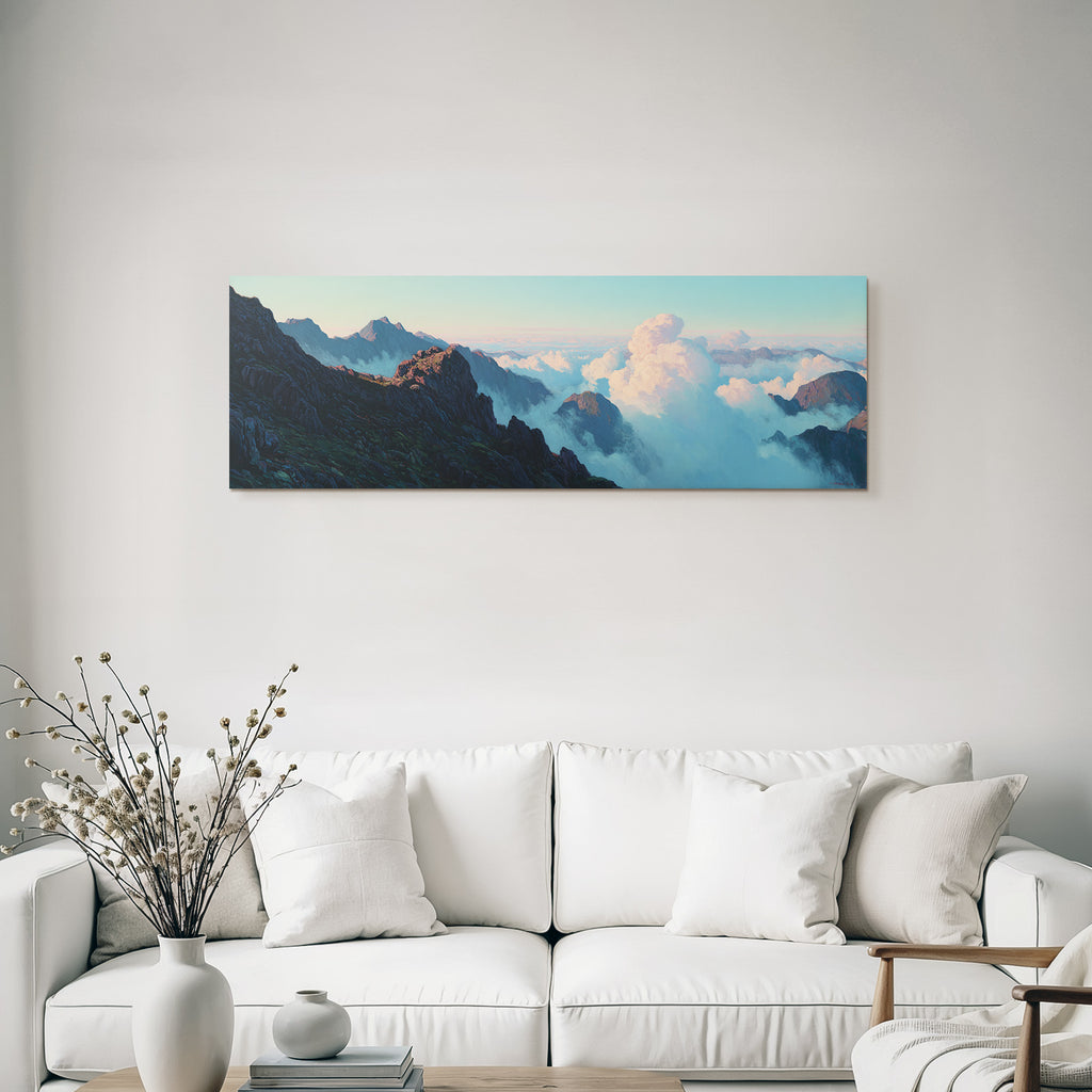 Rugged Mountains Umgeben Von Wolken Mit Drama Und Himmelshueften