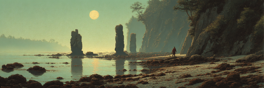 Ruhige Kuestenlandschaft Mit Felsen Im Sonnenuntergang | Klassisch | Einrichtungsstile