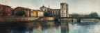 Stadtansicht Fluss Bruecke Kirche Impressionistisch | Klassisch | Einrichtungsstile