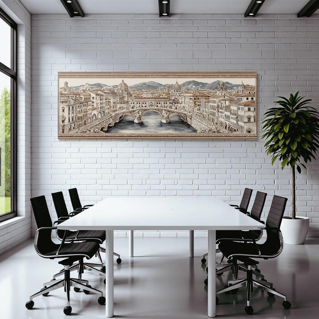 Stadtlandschaft Mit Bruecke Floraenz Artistische Darstellung
