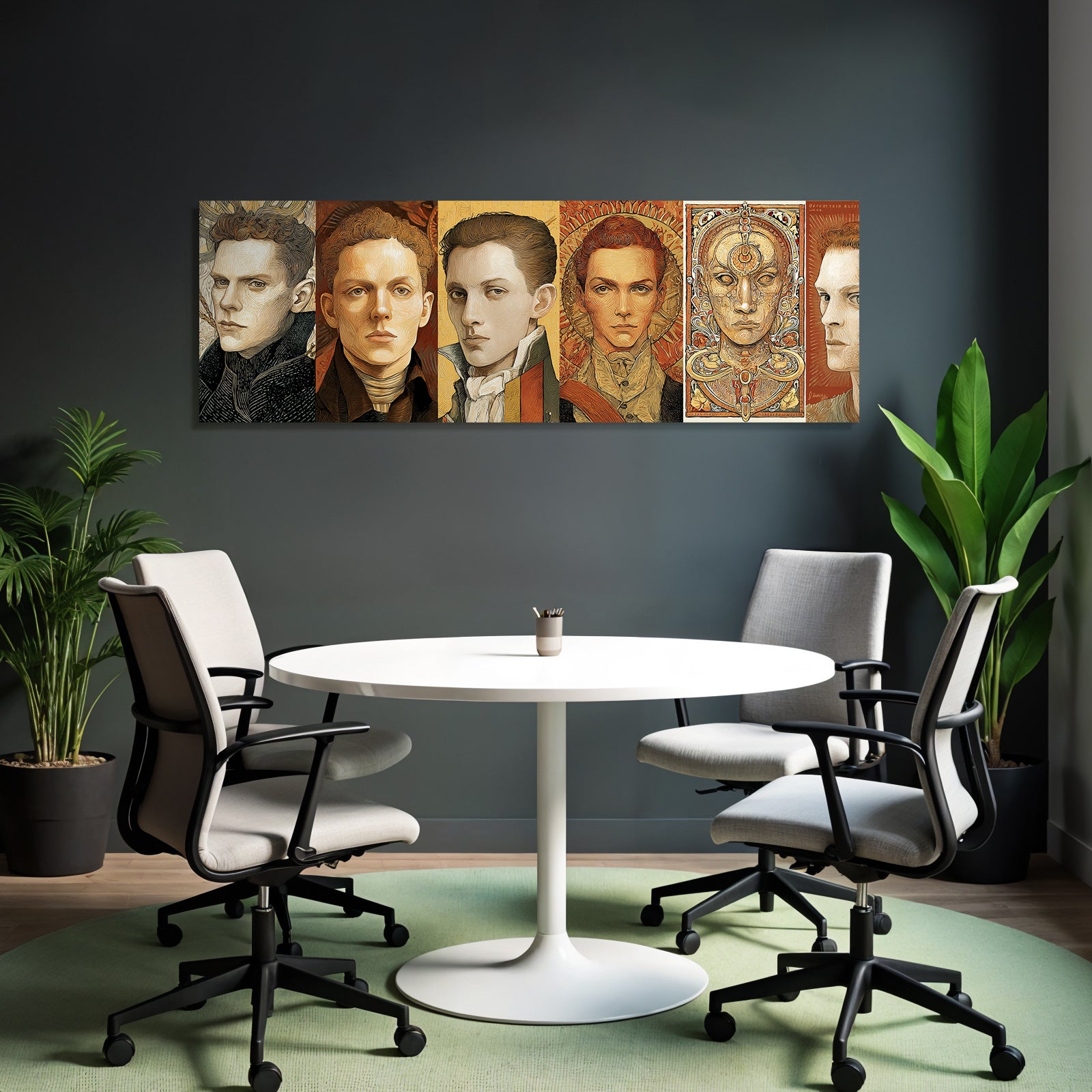 Stylisierte Portraits Maennliche Figuren Identitaetserforschung