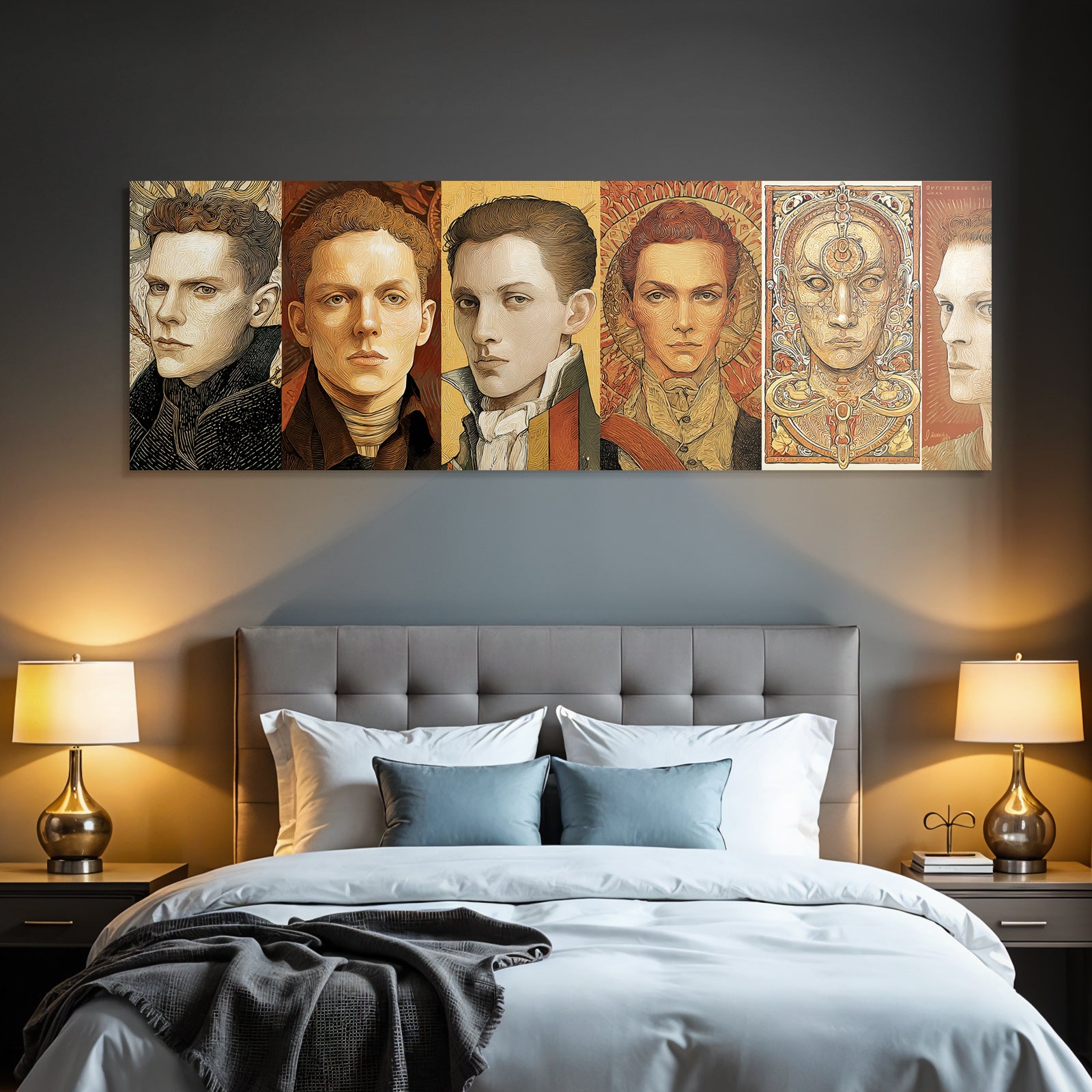Stylisierte Portraits Maennliche Figuren Identitaetserforschung