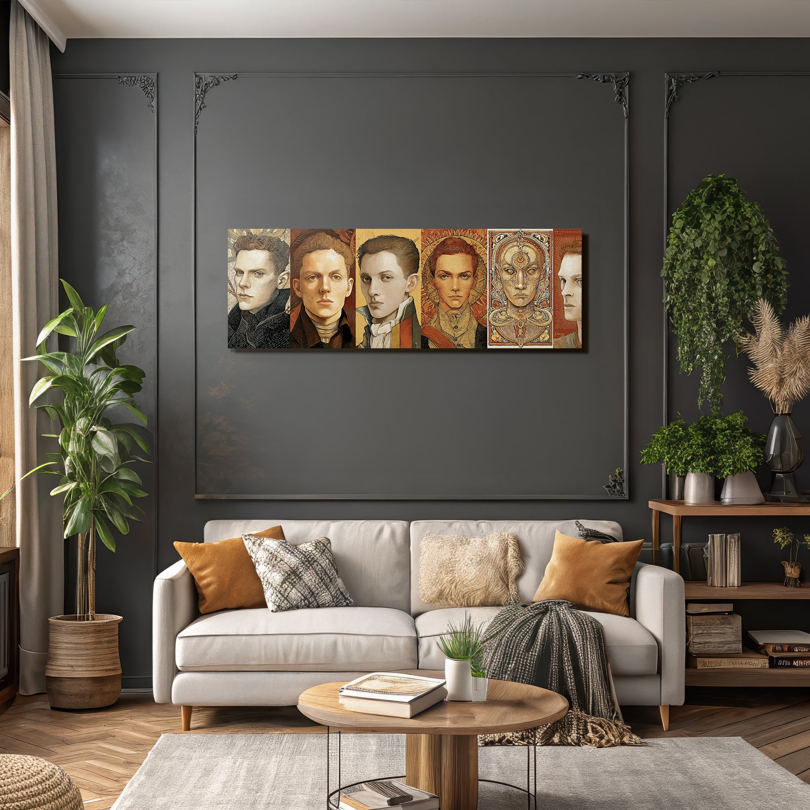 Stylisierte Portraits Maennliche Figuren Identitaetserforschung