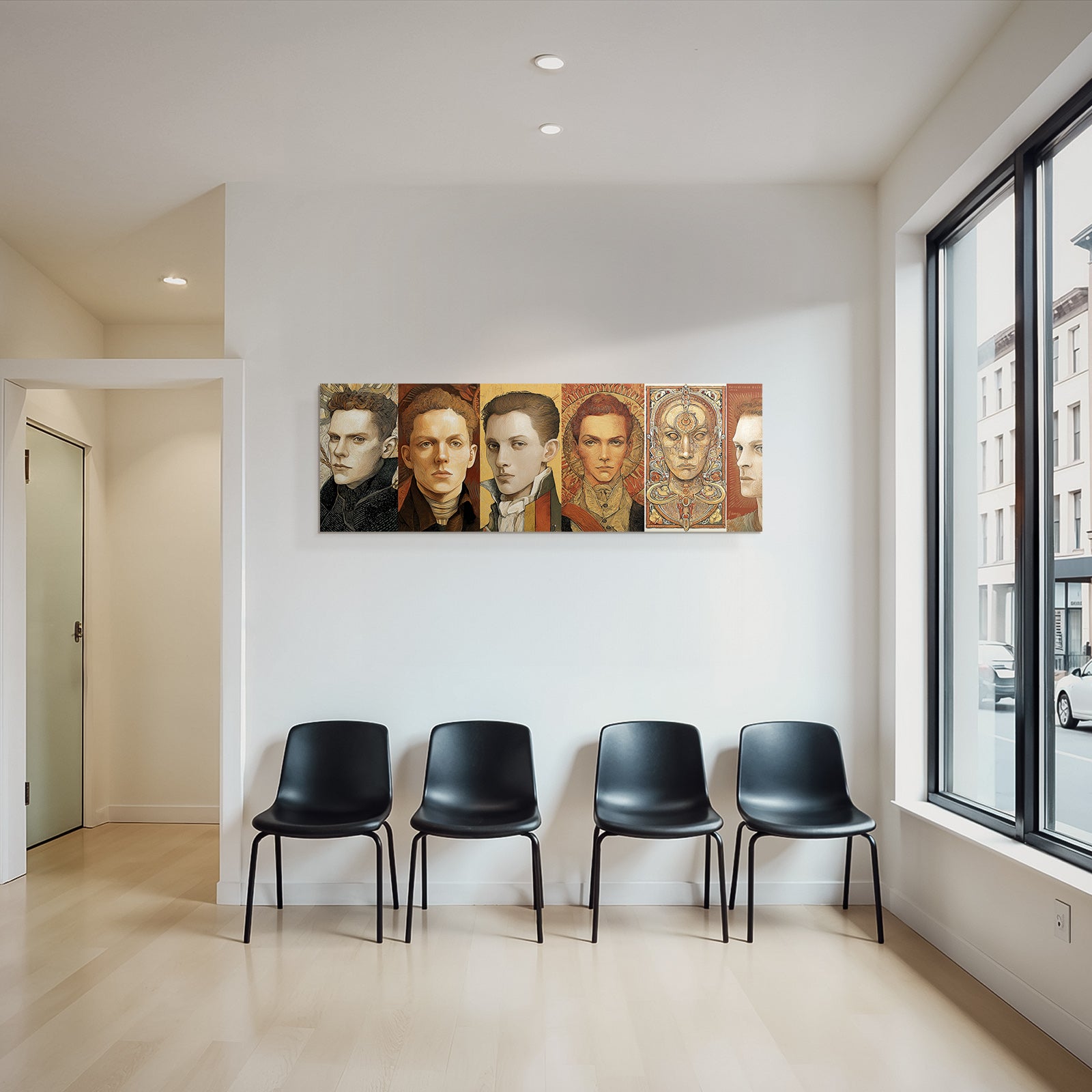 Stylisierte Portraits Maennliche Figuren Identitaetserforschung