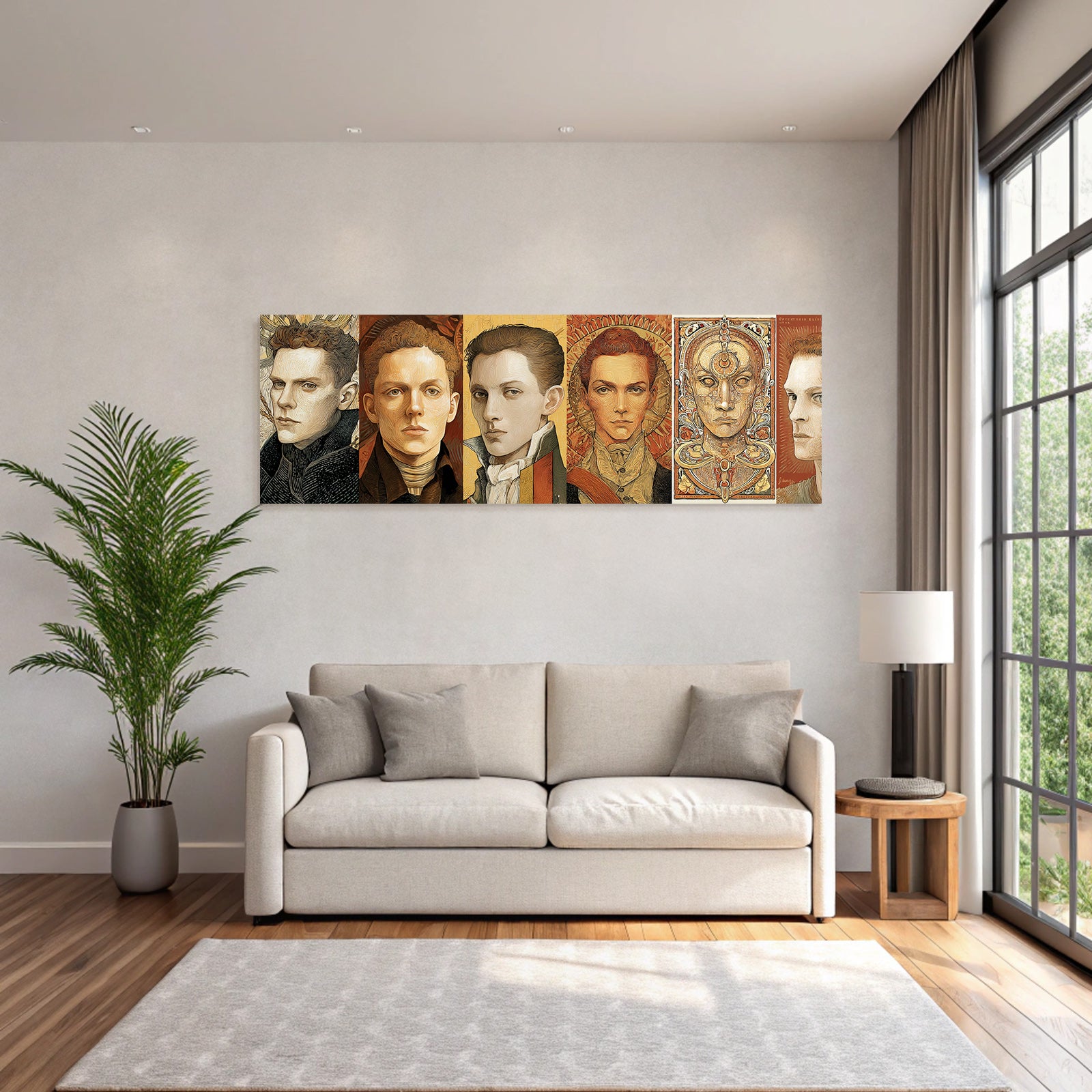 Stylisierte Portraits Maennliche Figuren Identitaetserforschung
