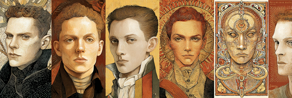 Stylisierte Portraits Maennliche Figuren Identitaetserforschung | Klassisch | Einrichtungsstile