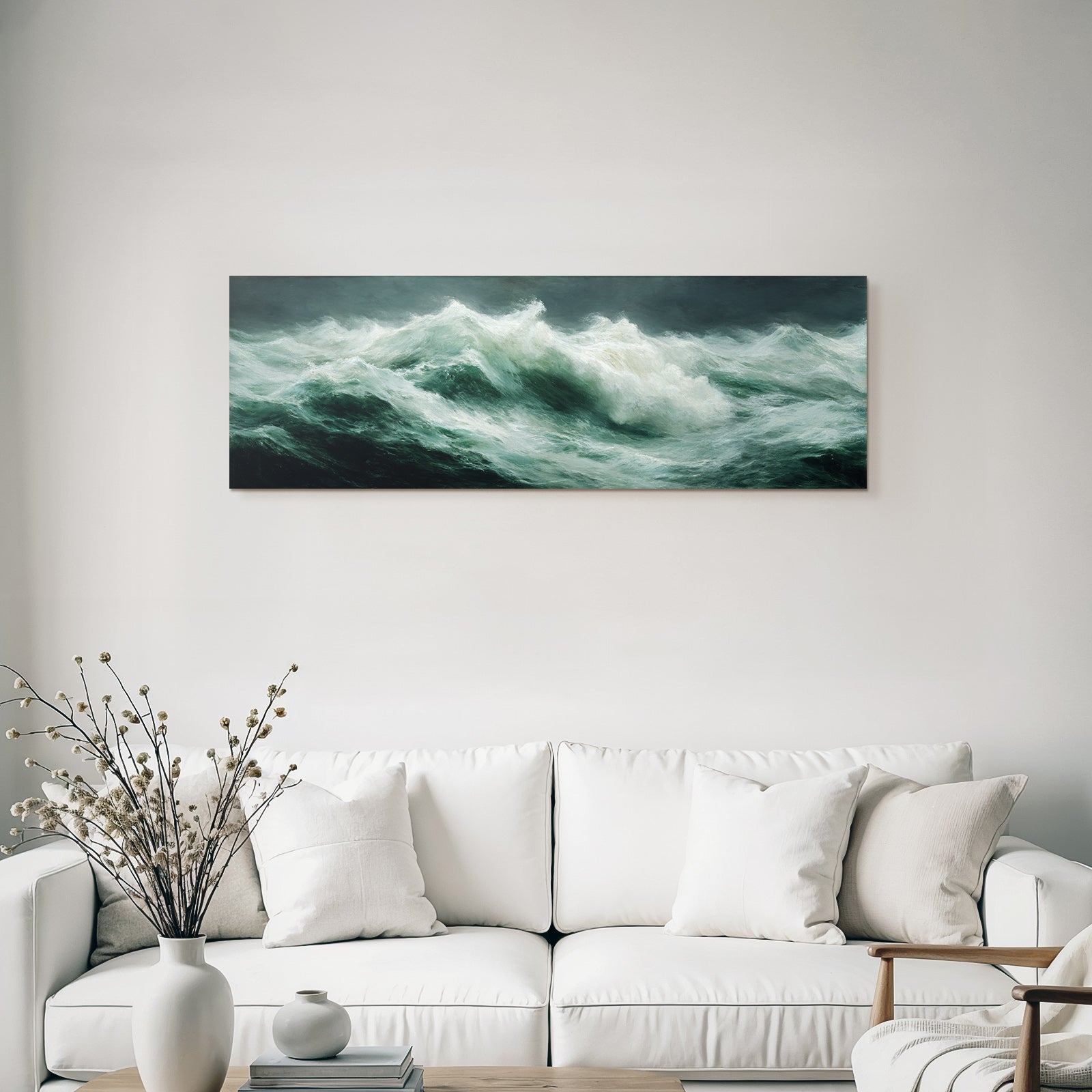 Turbulente Ozeanwellen Sturmhimmel Maritimes Gemaelde