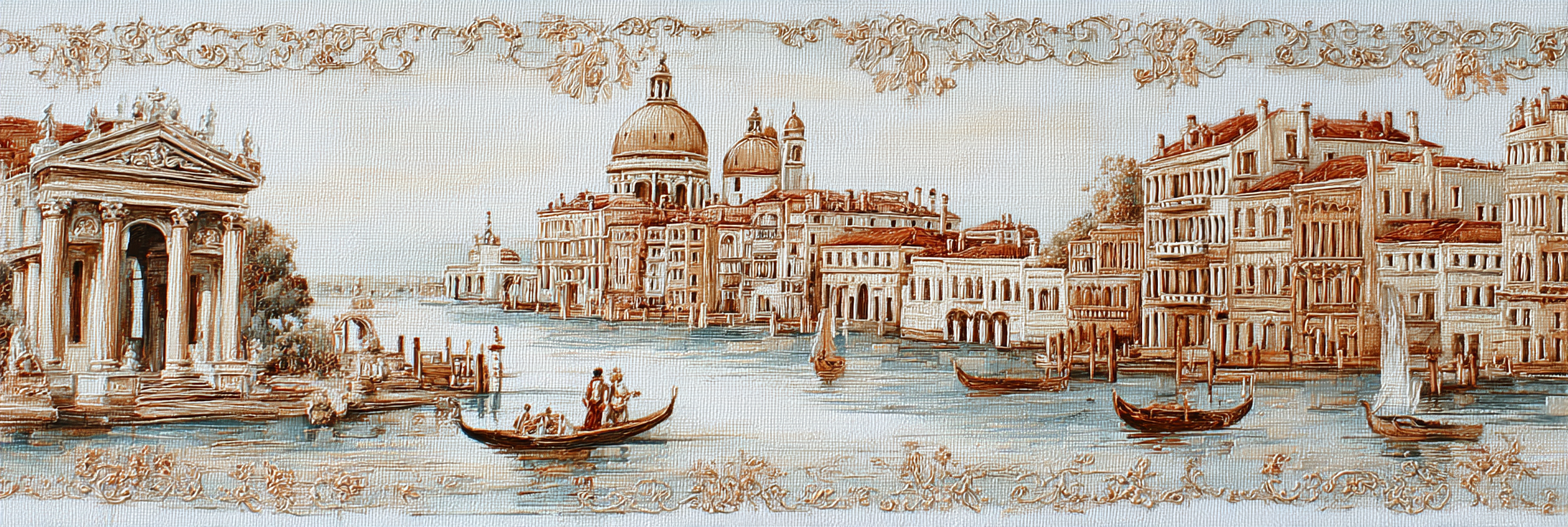 Venezianische Landschaft Gondeln Kanal Dekorativ | Klassisch | Einrichtungsstile