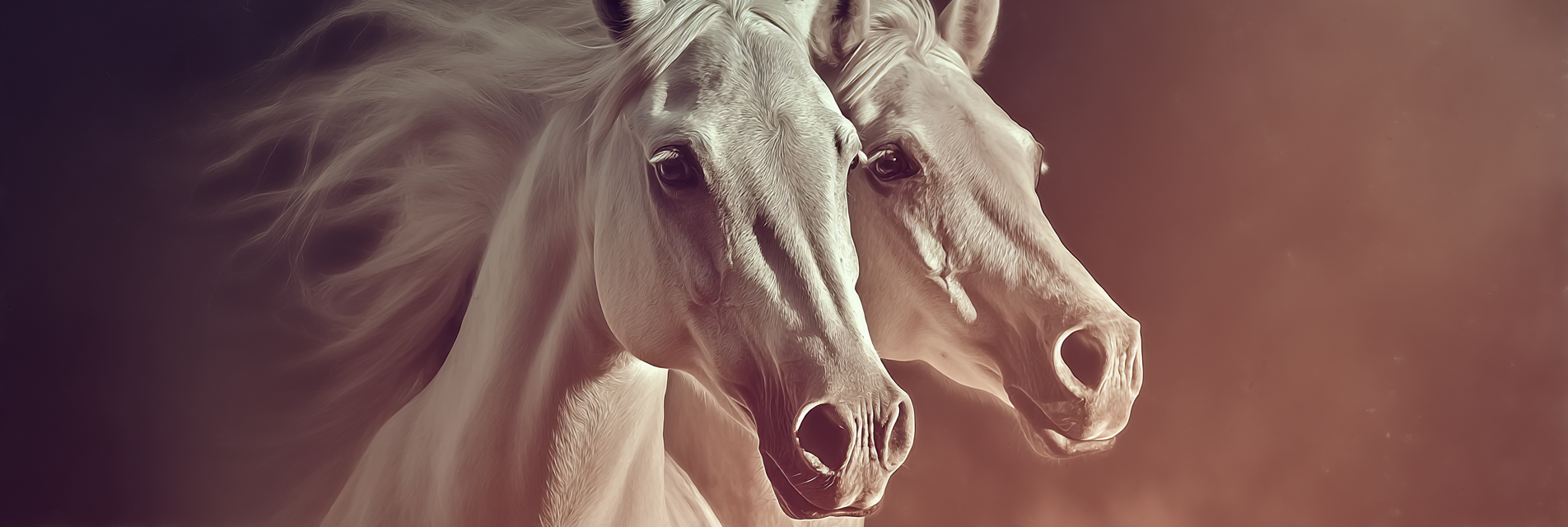 Weisse Pferde Grace And Beauty Dynamische Pose | Klassisch | Einrichtungsstile