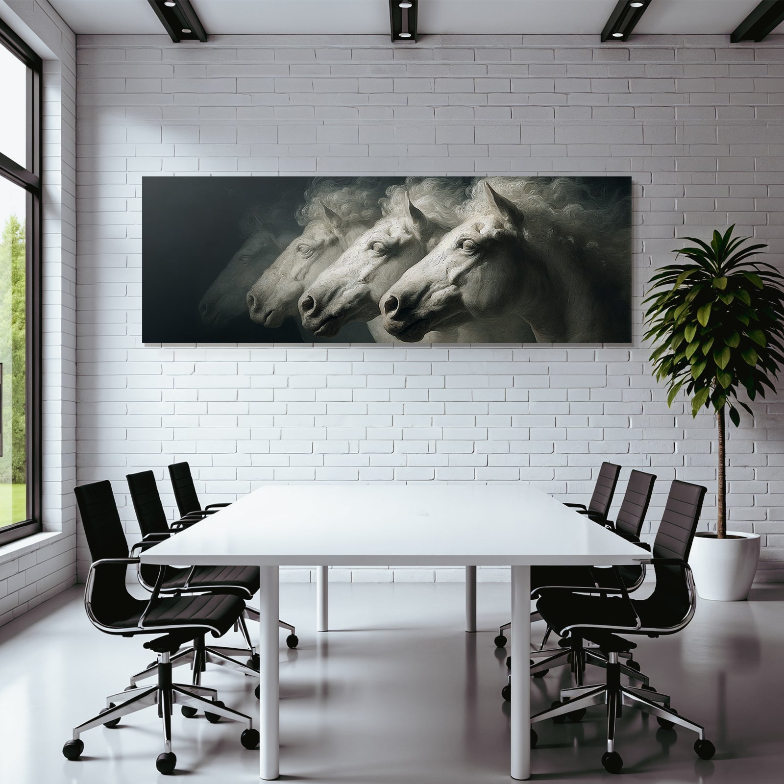 Weisse Pferde In Bewegung Kunstvolle Darstellung