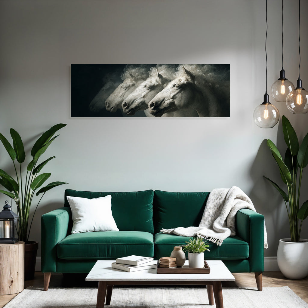 Weisse Pferde In Bewegung Kunstvolle Darstellung