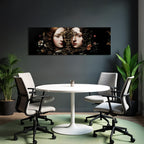Zwei Gesichter In Floralen Designs Symphonie Der Dualitaet