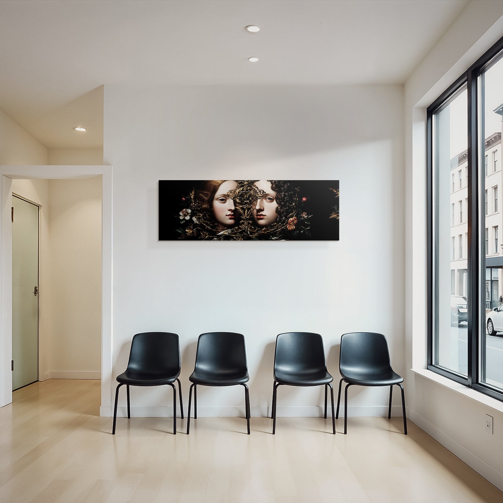 Zwei Gesichter In Floralen Designs Symphonie Der Dualitaet