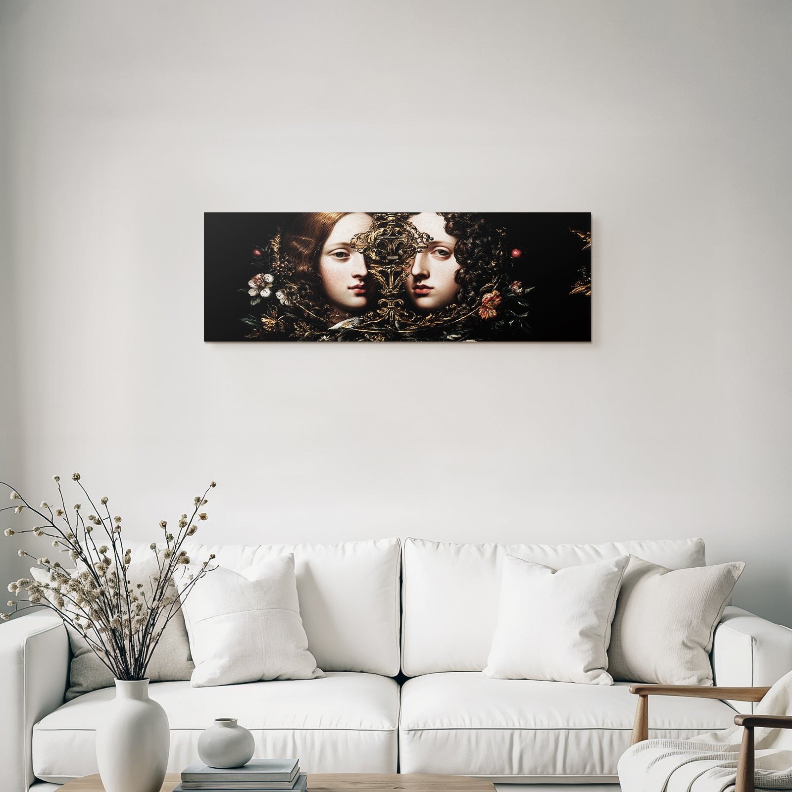 Zwei Gesichter In Floralen Designs Symphonie Der Dualitaet