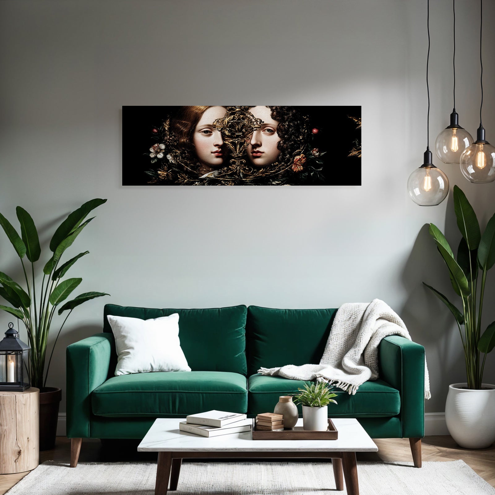 Zwei Gesichter In Floralen Designs Symphonie Der Dualitaet