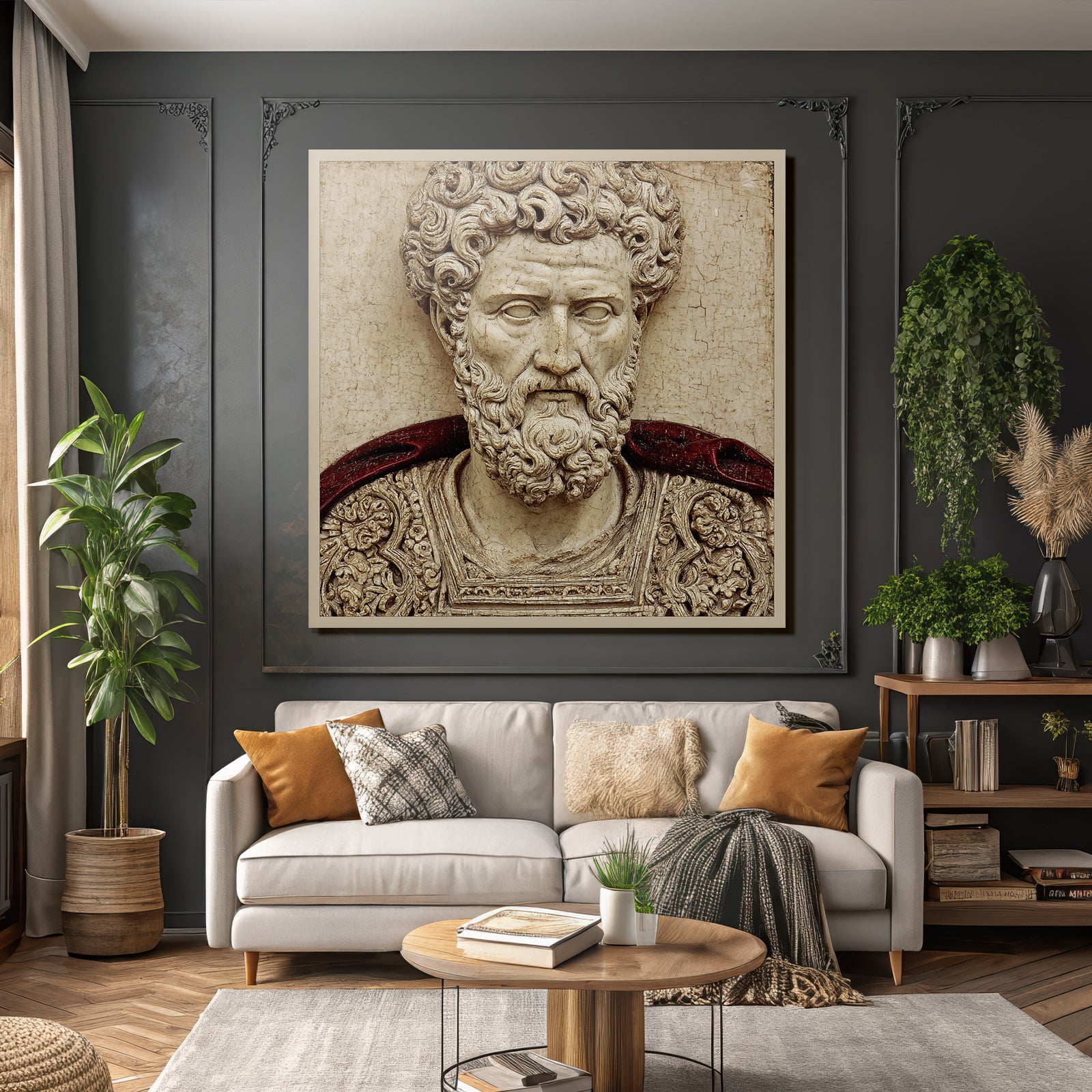 Hairy Figures Carving Artwork Roman Greek Realism