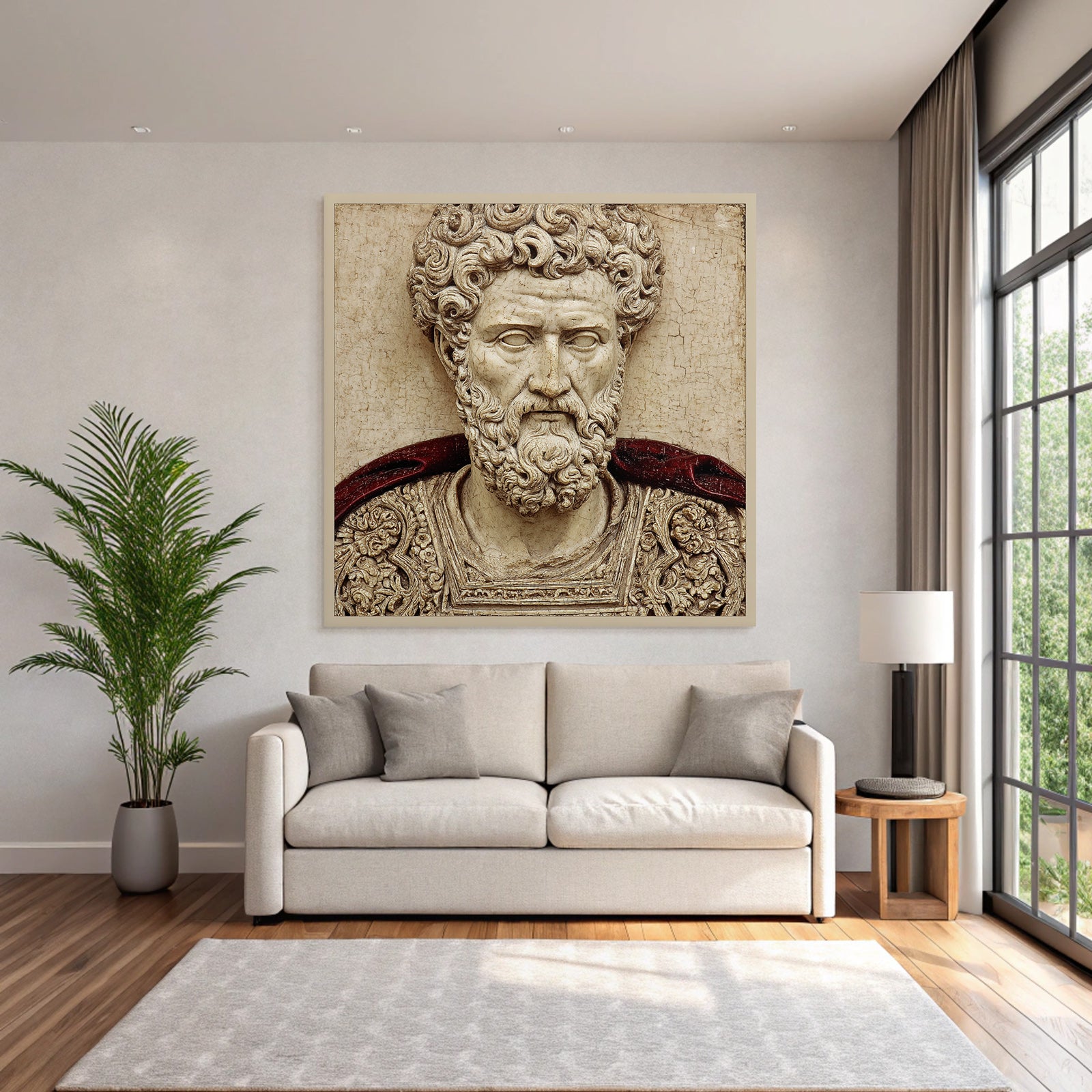 Hairy Figures Carving Artwork Roman Greek Realism