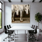 Three White Horses Artistic Representation