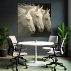 Three White Horses Mystical Art