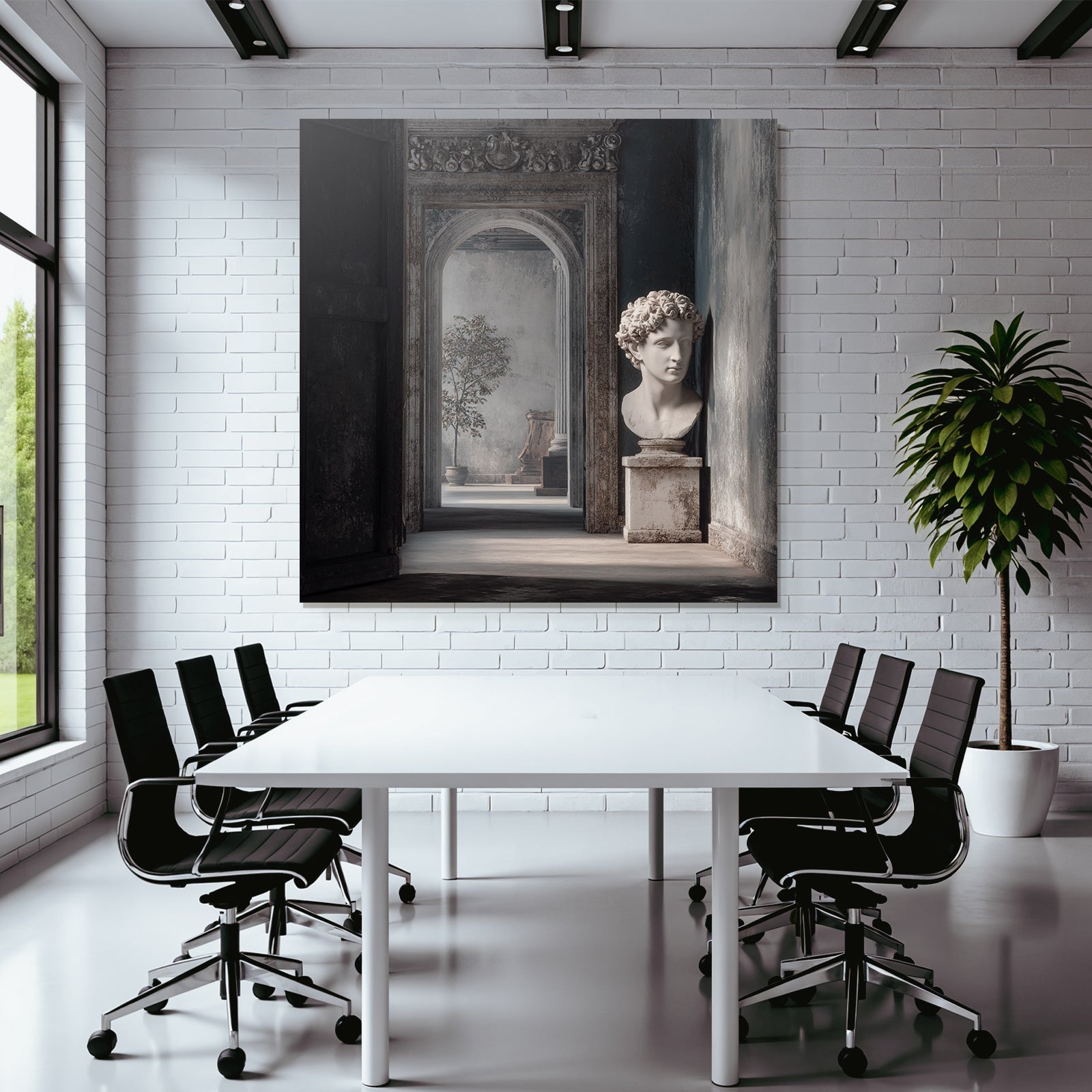 E Architecture Interior With Bust And Ornaments