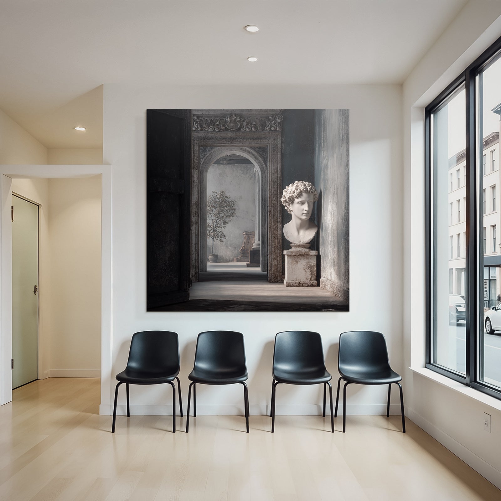E Architecture Interior With Bust And Ornaments