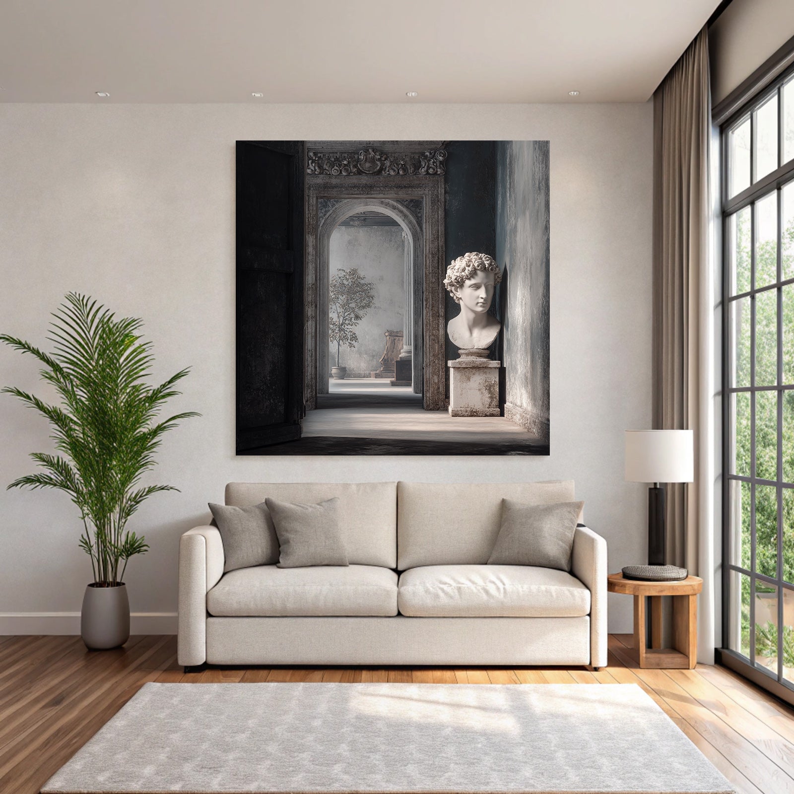 E Architecture Interior With Bust And Ornaments