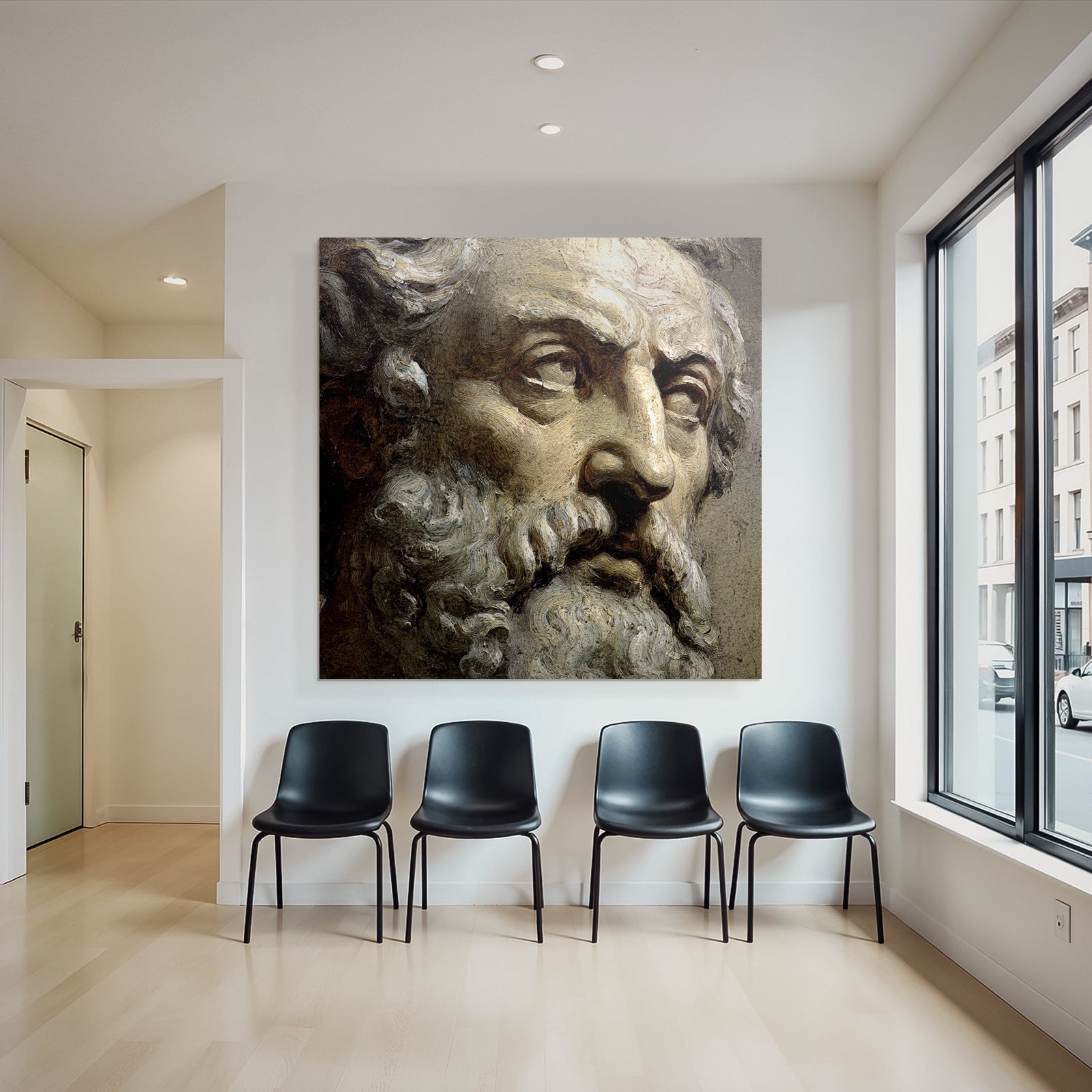 E Sculpture Face of an Old Man